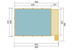 Weka Pools & Whirlpools - Massivholzpool 595 Gr. 2, ca. B650/H201/T490 cm, Folie Sand/Mosaic