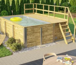 Weka Pools & Whirlpools - Massivholzpool 595 Gr. 1, ca. B490/H201/T315 cm, Folie