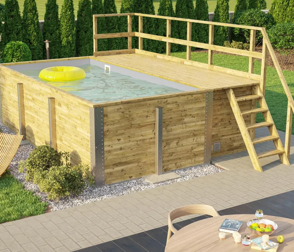 Weka Pools & Whirlpools - Massivholzpool 595 Gr. 1, ca. B490/H201/T315 cm, Folie