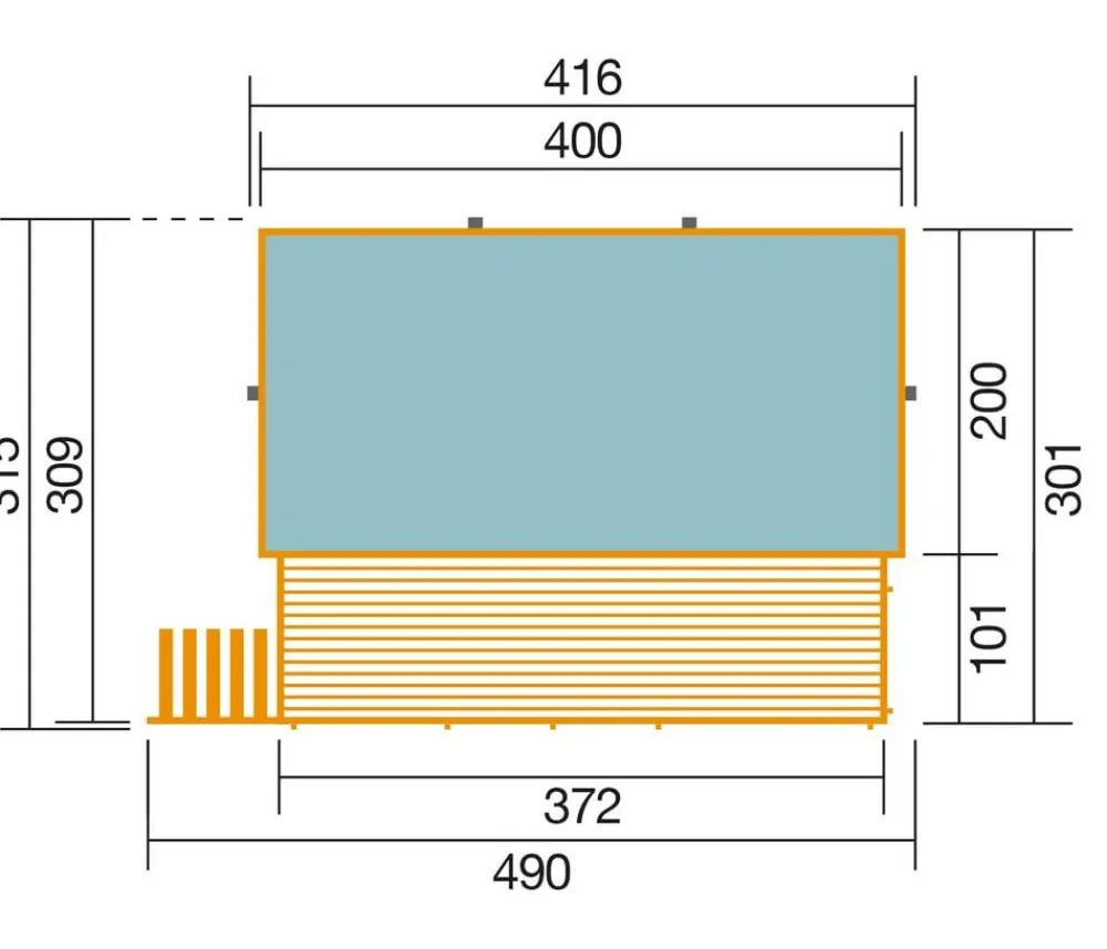 Weka Pools & Whirlpools - Massivholzpool 595 Gr. 1, ca. B490/H201/T315 cm, Folie Sand/Mosaic