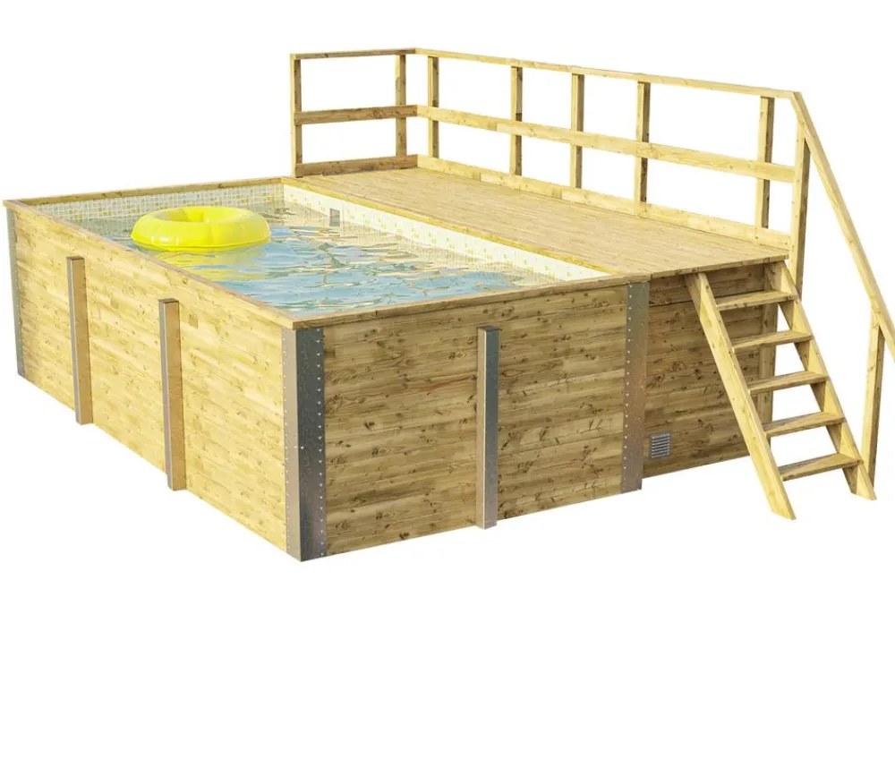 Weka Pools & Whirlpools - Massivholzpool 595 Gr. 1, ca. B490/H201/T315 cm, Folie Sand/Mosaic