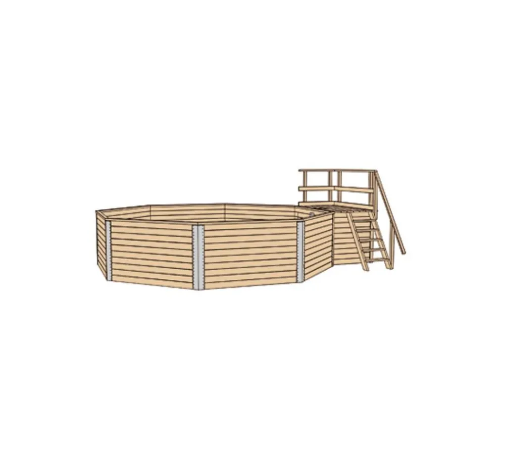 Weka Pools & Whirlpools - Massivholzpool-Set 593 B Gr. 2 Natur