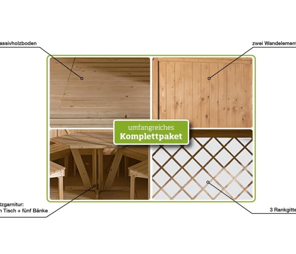 Weka Pavillons > Pavillon 233 inkl. Sitzgarnitur, ca. B283/H245/T327 cm