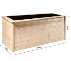 Weka Profi-Hochbeet 669 C, ca. B217,6/H81/T92 cm Natur Outlet