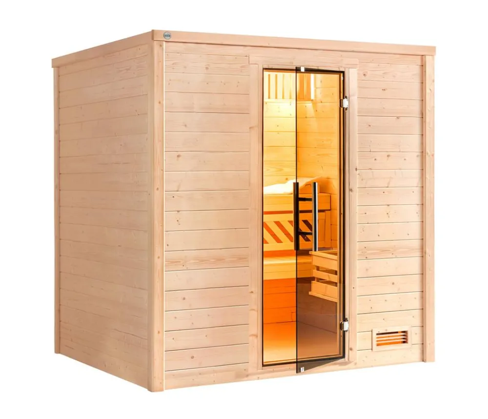 Weka Sauna Bergen mit Glastür Natur Online