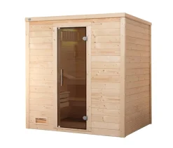 Weka Saunas & Infrarotkabinen - Sauna Bergen mit Glastür Natur
