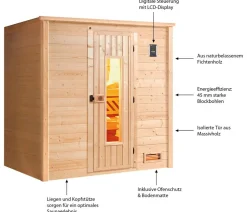 Weka Sauna Bergen mit Holztür Natur Best