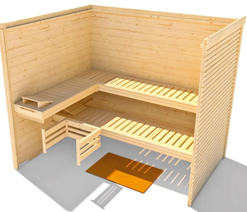 Weka Saunas & Infrarotkabinen > Sauna Cubilis Gr. 2 Spar-Set inkl. Ofen, ca. B198/H205/T198 cm