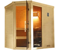 Weka Sauna Cubilis mit Glastür und Fenster Natur Hot