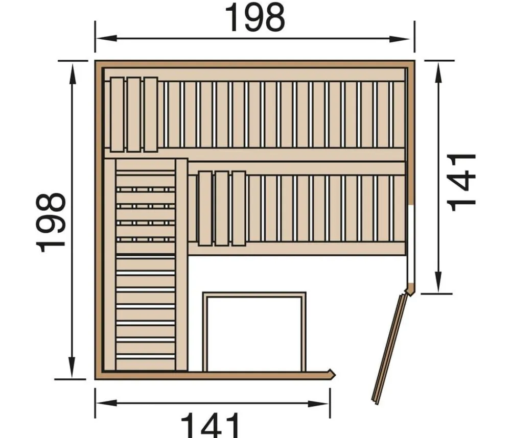 Weka Sauna Cubilis mit Glastür und Fenster Natur Hot