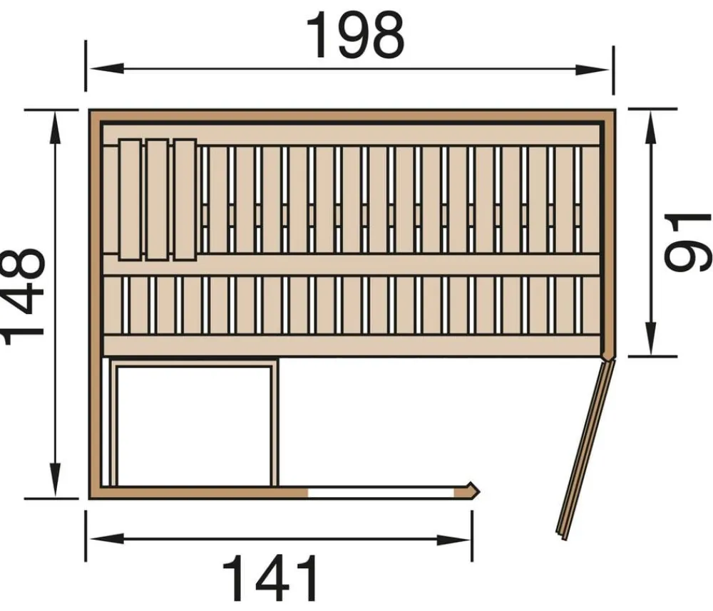 Weka Saunas & Infrarotkabinen - Sauna Cubilis mit Glastür und Fenster Natur