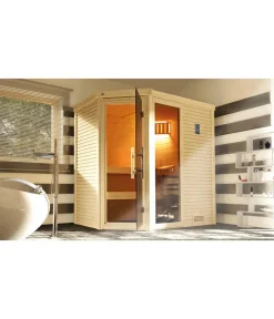 Weka Saunas & Infrarotkabinen - Sauna Cubilis mit Glastür und Fenster Natur