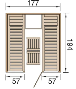 Weka Saunas & Infrarotkabinen > Sauna Kaarina mit Glastür