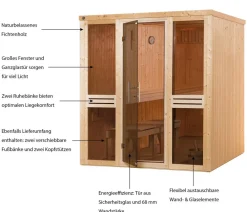 Weka Saunas & Infrarotkabinen > Sauna Kaarina mit Glastür