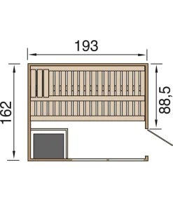 Weka Saunas & Infrarotkabinen - Sauna Kemi Panorama inkl. Ofen, ca. B162/H200/T193 cm Natur