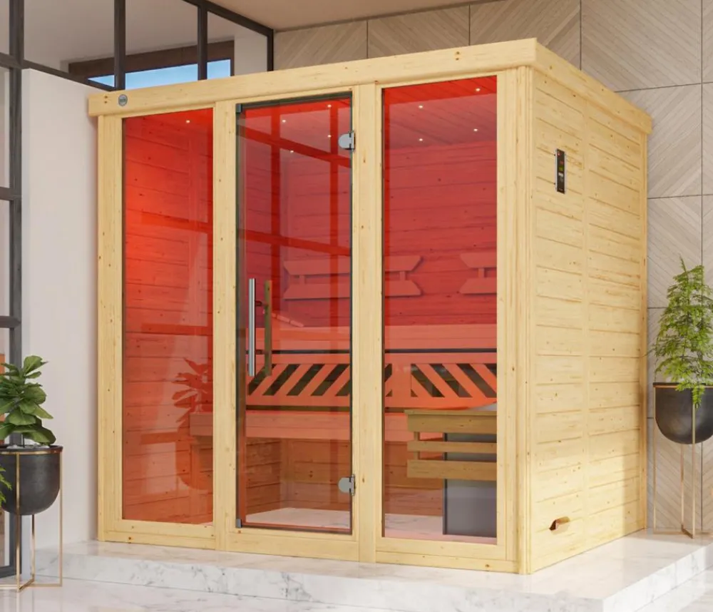 Weka Saunas & Infrarotkabinen > Sauna Kemi Panorama mit Glastür, inkl. Ofen