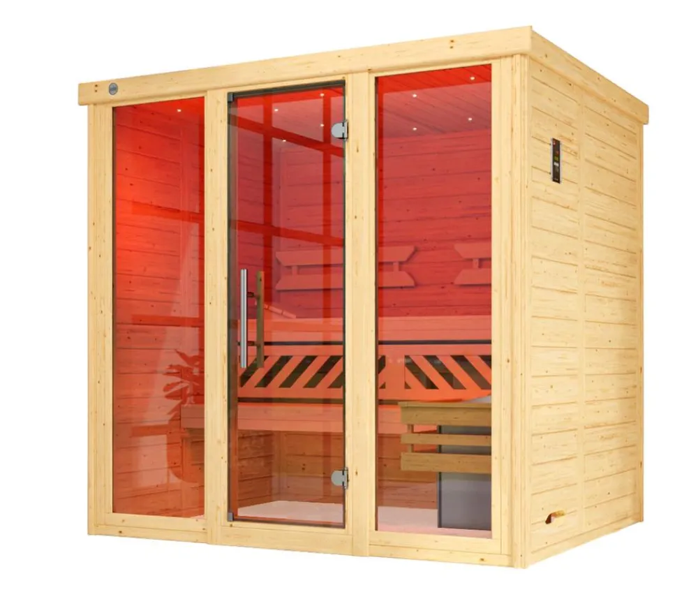 Weka Saunas & Infrarotkabinen > Sauna Kemi Panorama mit Glastür, inkl. Ofen