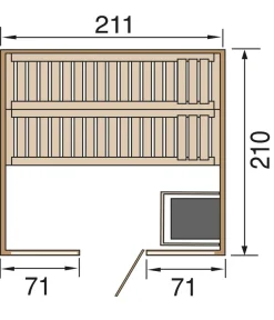 Weka Saunas & Infrarotkabinen - Sauna Kemi Panorama mit Glastür, inkl. Ofen Natur