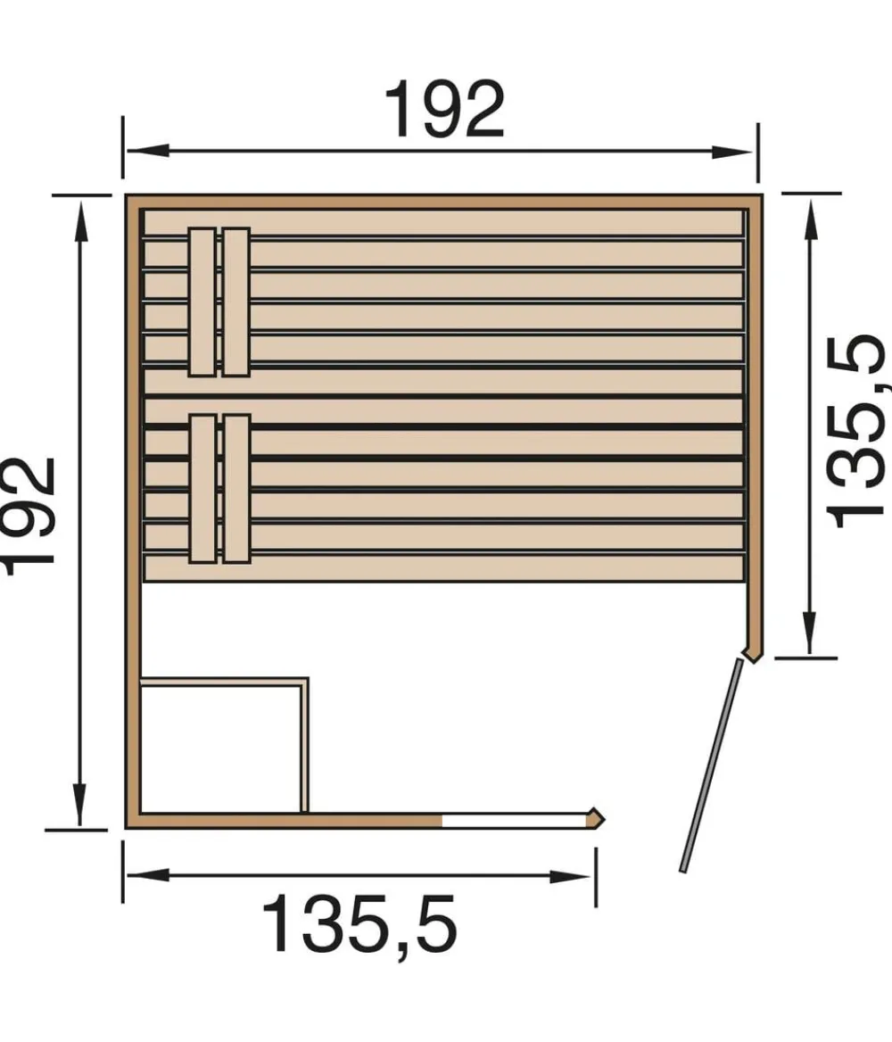 Weka Sauna Laukkala mit Glastür und Fenster Natur Clearance