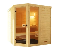 Weka Sauna Laukkala mit Glastür und Fenster Natur Clearance