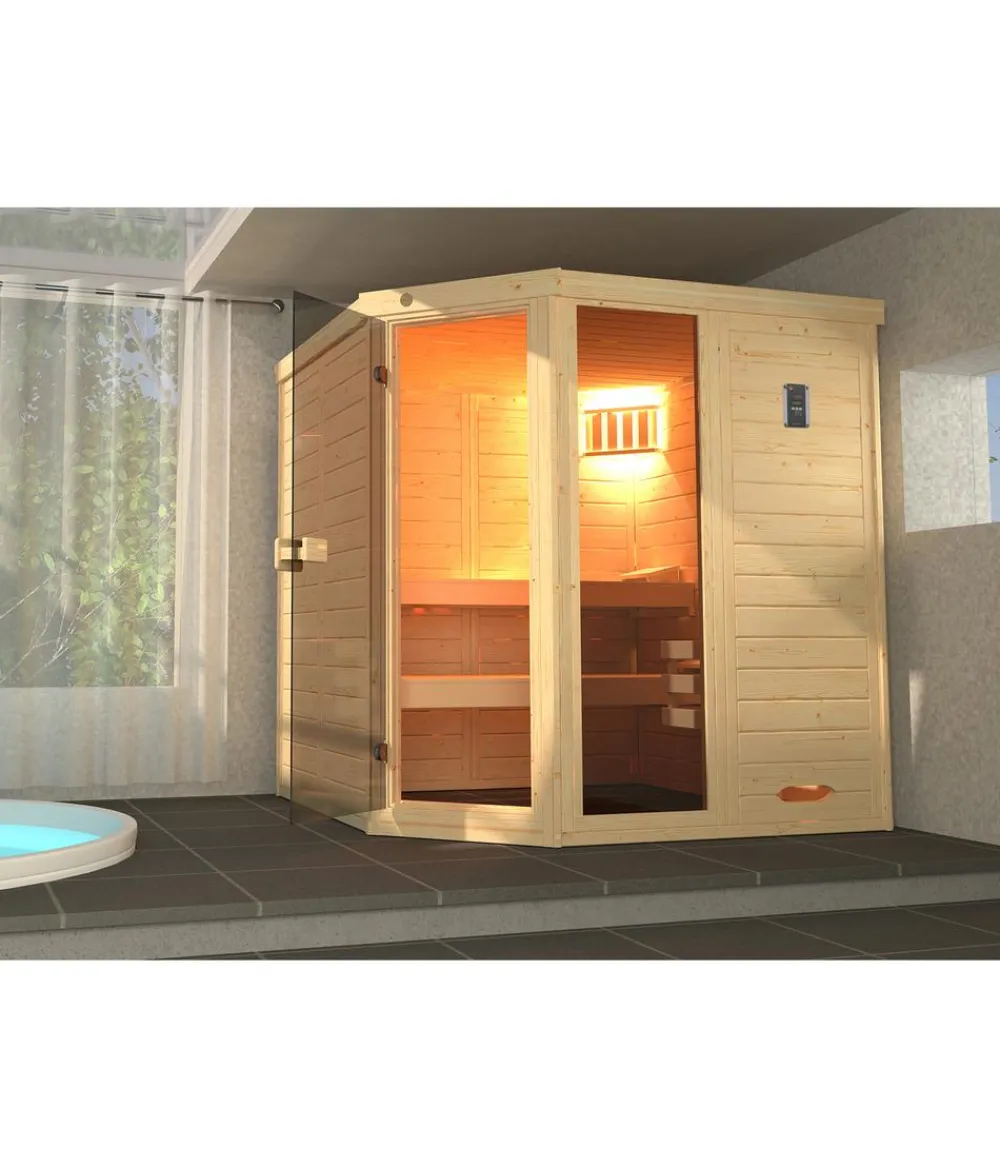 Weka Saunas & Infrarotkabinen - Sauna Laukkala mit Glastür und Fenster Natur
