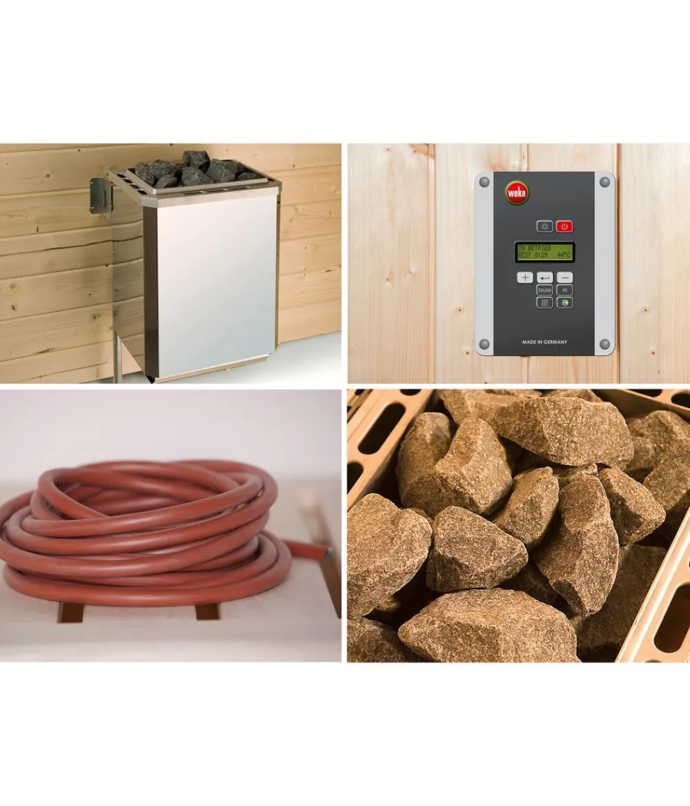 Weka Saunas & Infrarotkabinen - Saunaofen-Set 4, 3-teilig Silber