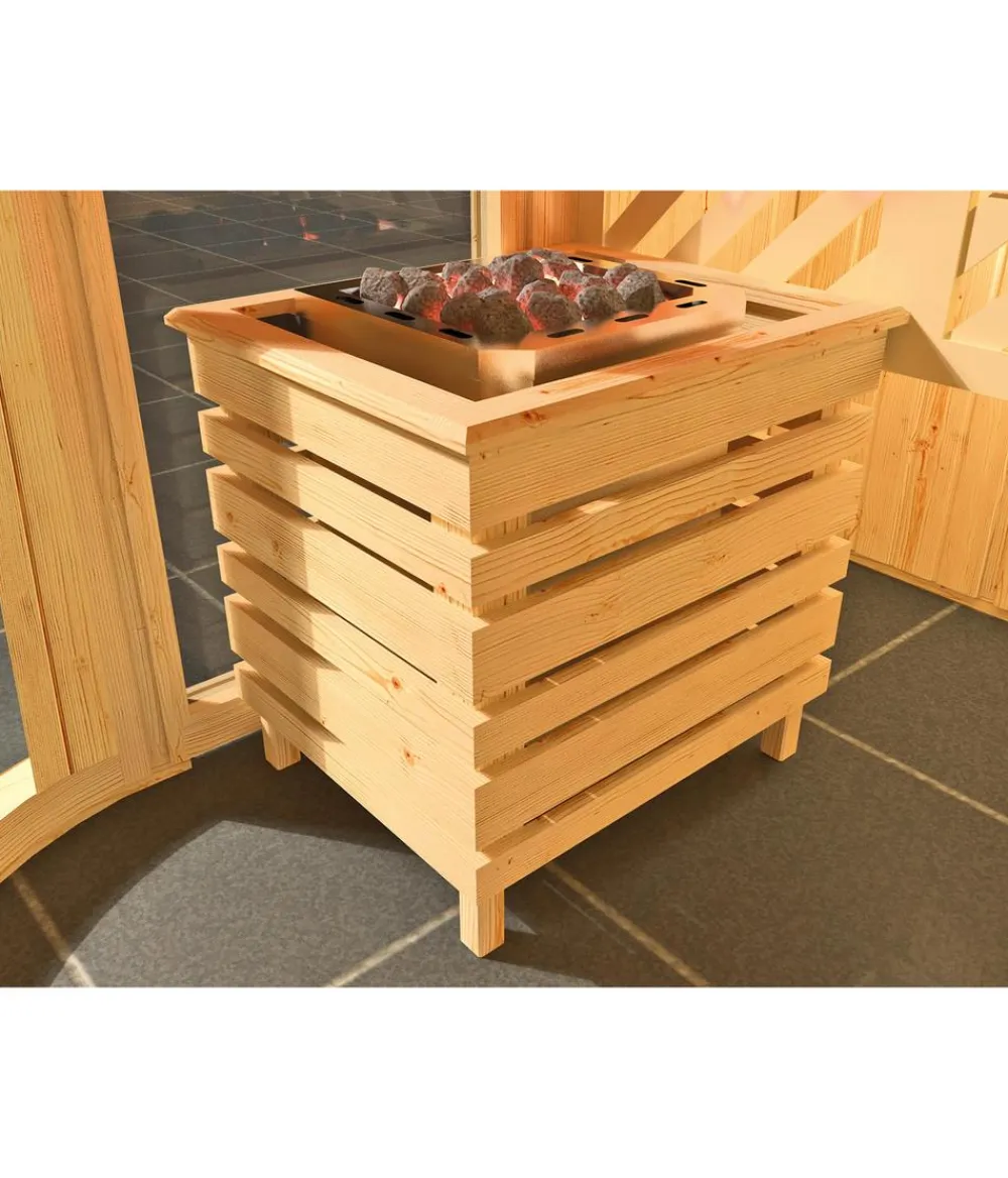 Weka Sauna Sara mit Glastür und Fenster, inkl. Ofen Natur Discount