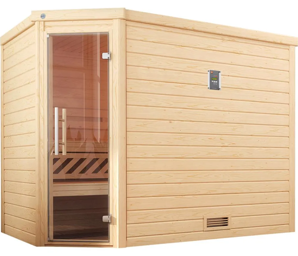Weka Sauna Turku mit Glastür, ca. B248/H205/T198 cm Natur Online