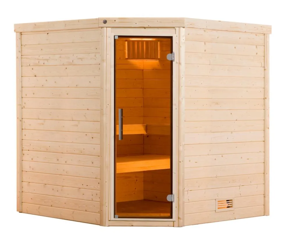 Weka Saunas & Infrarotkabinen > Sauna Turku mit Glastür inkl. Ofen, ca. B195/H205/T178 cm