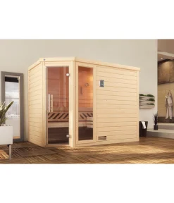 Weka Saunas & Infrarotkabinen > Sauna Turku mit Glastür und Fenster, ca. B248/H205/T198 cm