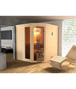 Weka Saunas & Infrarotkabinen > Sauna Turku mit Glastür und Fenster inkl. Ofen, ca. B195/H205/T178 cm