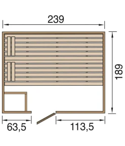 Weka Saunas & Infrarotkabinen - Sauna Valida mit Glastür Natur