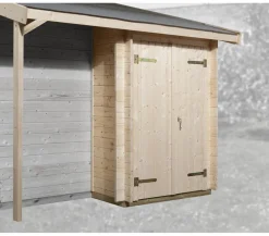Weka Anbauten - Schleppdach und Anbauschrank Gr. 2, ca. B85/H210/T330 cm Natur