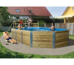 Weka Pools & Whirlpools - Schwimmbad 594 A, inkl. Technikraum und Holztreppe