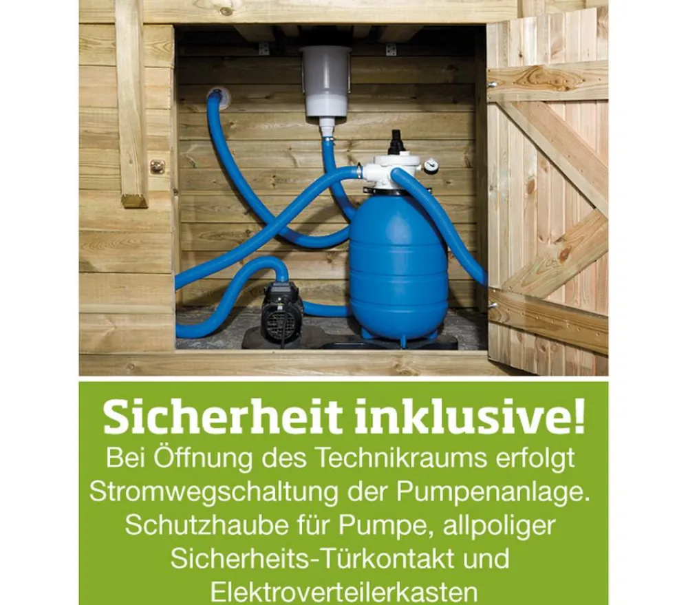 Weka Pools & Whirlpools - Schwimmbad 594 A, inkl. Technikraum und Holztreppe
