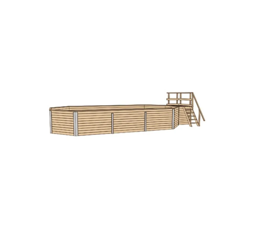Weka Pools & Whirlpools - Schwimmbad 594 A, inkl. Technikraum und Holztreppe