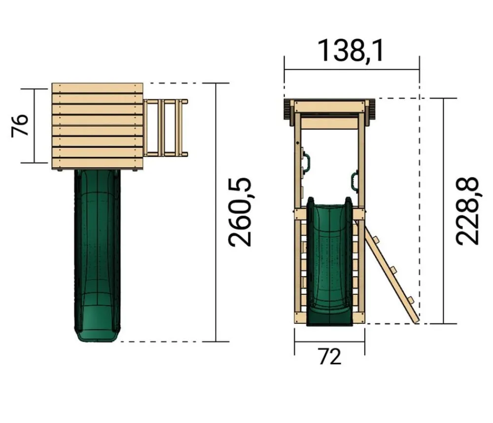 Weka Gartenspielgeräte - Spielturm Nizza, ca. B138,1/H228,8/T260,5 cm