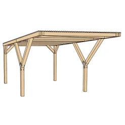 Weka Carports & Garagen > Y-Einzelcarport 612 ohne Dacheindeckung, ca. B306/H250/T606 cm