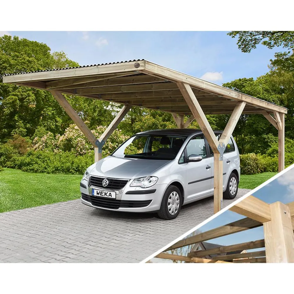 Weka Carports & Garagen > Y-Einzelcarport 612 ohne Dacheindeckung, ca. B306/H250/T606 cm