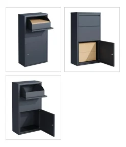 Westmann Briefkasten mit Paketbox Pollux, ca. B44/H82/T22 cm Anthrazit Discount