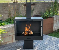Westmann Gartenkamin, ca. B41/H160/T90 cm Schwarz Outlet