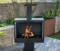 Westmann Gartenkamin, ca. B41/H160/T90 cm Schwarz Outlet