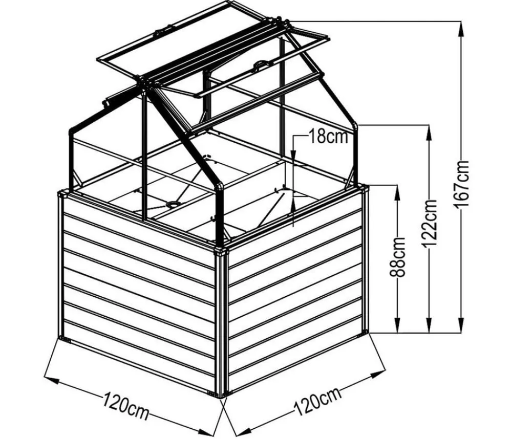 Westmann Hochbeete & Frühbeete - Hochbeet Store & Grow, ca. B120/H169/T120 cm