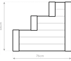 Westmann Hochbeete & Frühbeete - Holz-Treppenhochbeet Premium, ca. B120/H64/T76 cm Natur