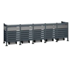 Westmann Mülltonnenboxen > Mülltonnenverkleidung Planum 5er Box, ca. B410/H120/T90 cm