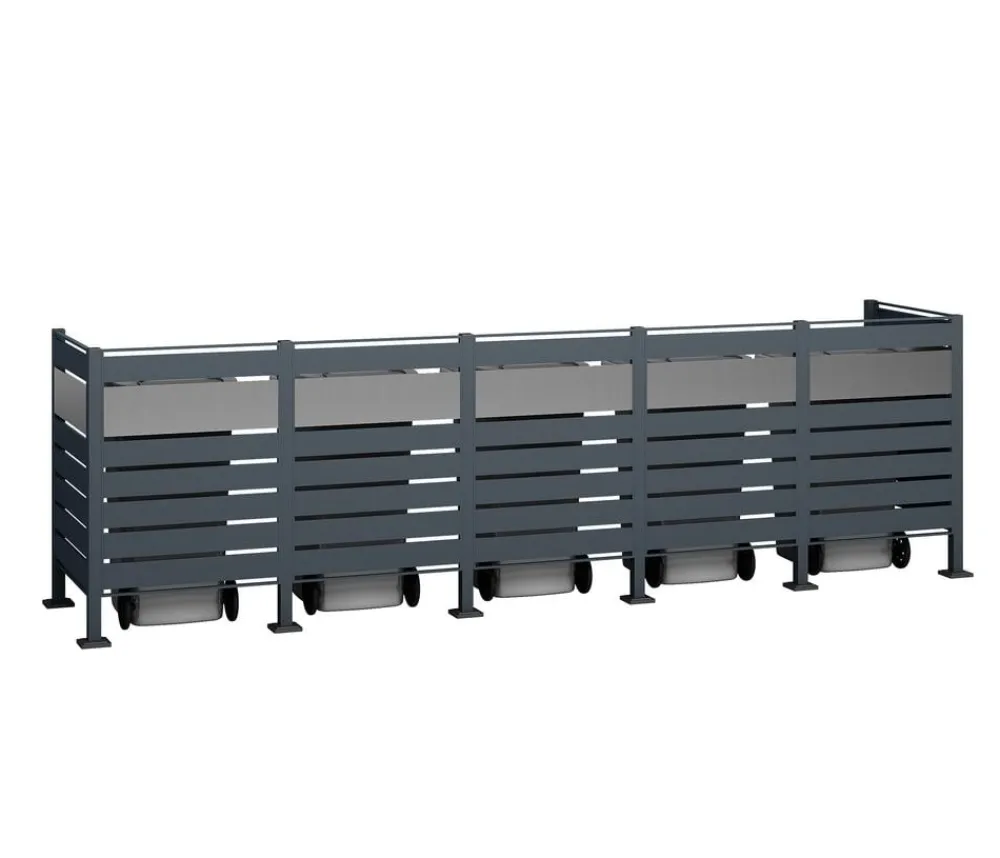 Westmann Mülltonnenboxen > Mülltonnenverkleidung Planum 5er Box, ca. B410/H120/T90 cm