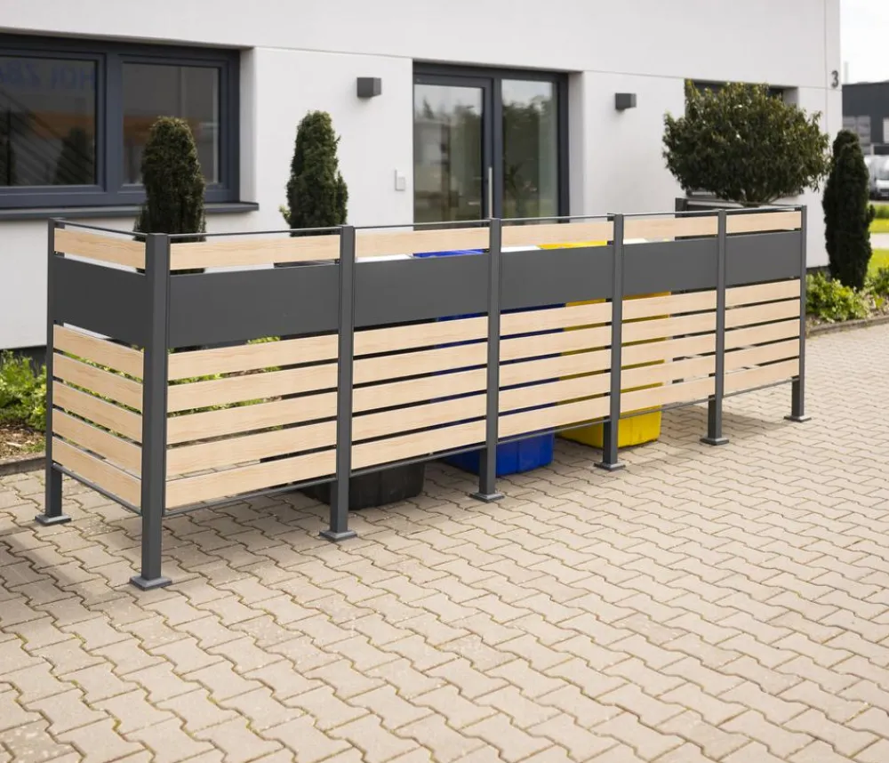 Westmann Mülltonnenboxen > Mülltonnenverkleidung Planum 5er Box, ca. B410/H120/T90 cm