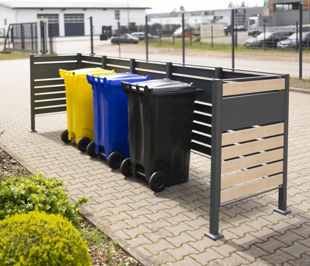 Westmann Mülltonnenboxen > Mülltonnenverkleidung Planum 5er Box, ca. B410/H120/T90 cm
