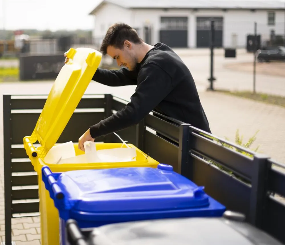 Westmann Mülltonnenboxen > Mülltonnenverkleidung Planum 5er Box, ca. B410/H120/T90 cm