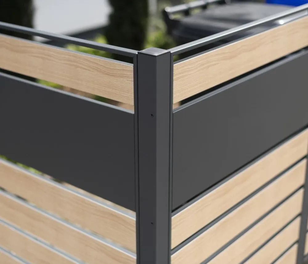 Westmann Mülltonnenboxen > Mülltonnenverkleidung Planum 5er Box, ca. B410/H120/T90 cm